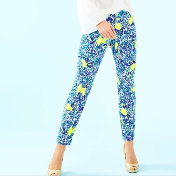 Lilly Pulitzer Kelly Skinny Ankle Pant Resort White Zest for Life 8 #9205 - Picture 1 of 8